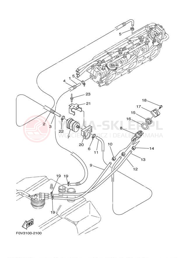 Schemat "Układ paliwowy" do Yamaha XLT1200 XA1200AC