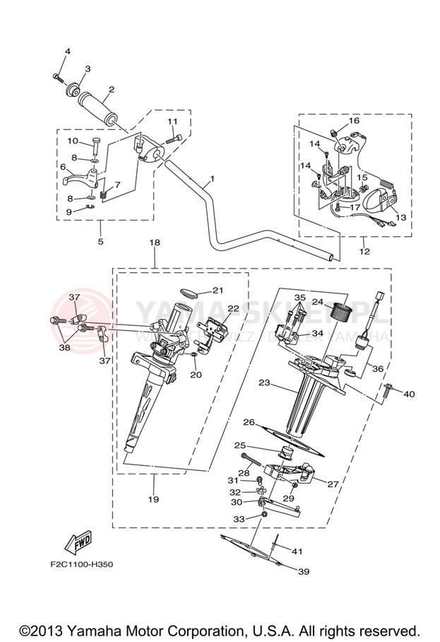 Schemat "Kierownica i osprzęt" do Yamaha WAVERUNNER FZS GX1800AJ
