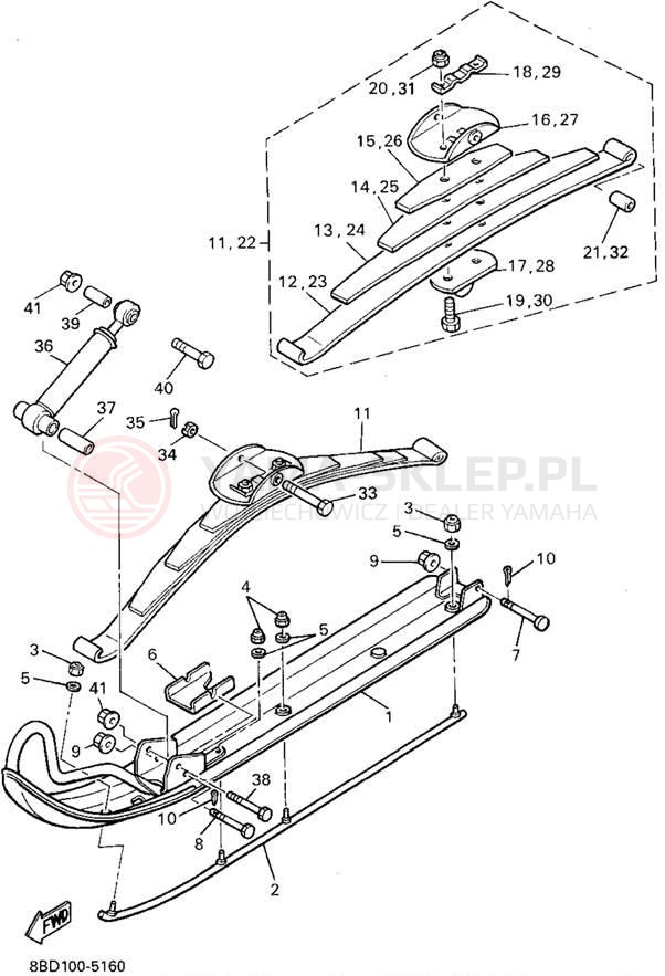 Schemat "płozy" do Yamaha BRAVO LT BR250TV