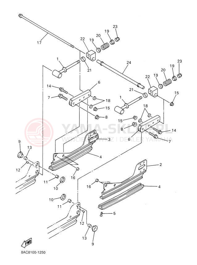 Schemat "TRACK SUSPENSION" do Yamaha VK 540 III VK540EH