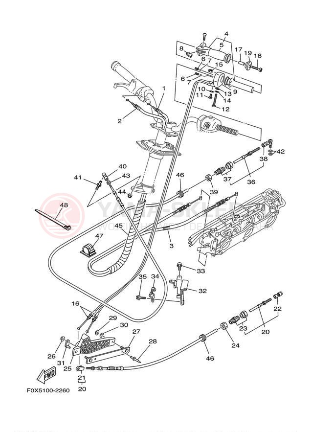 Schemat "Układ chlodzenia" do Yamaha GP1200 GP1200AA/GP1200ACA