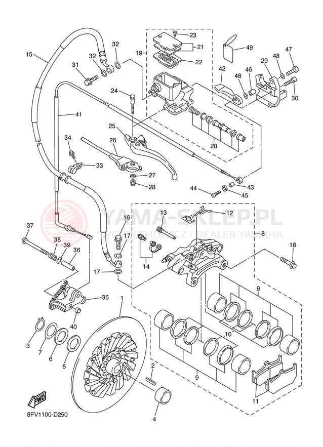 Schemat "hamulec" do Yamaha RX-1 ER RX10RK/RX10RSK