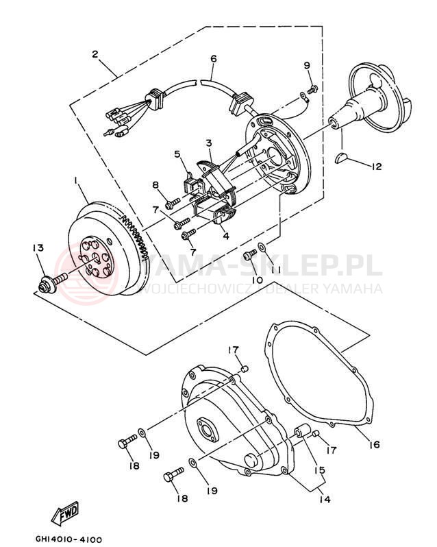 Schemat "prądnica" do Yamaha WAVE RAIDER 700 RA700BV