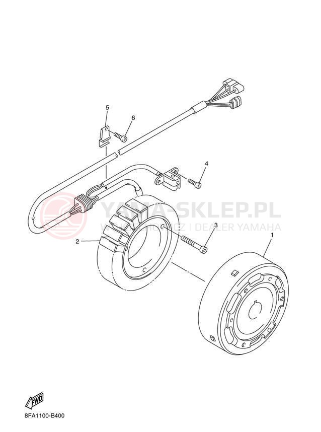 Schemat "prądnica" do Yamaha RX-1 MOUNTAIN RX10MH/RX10H