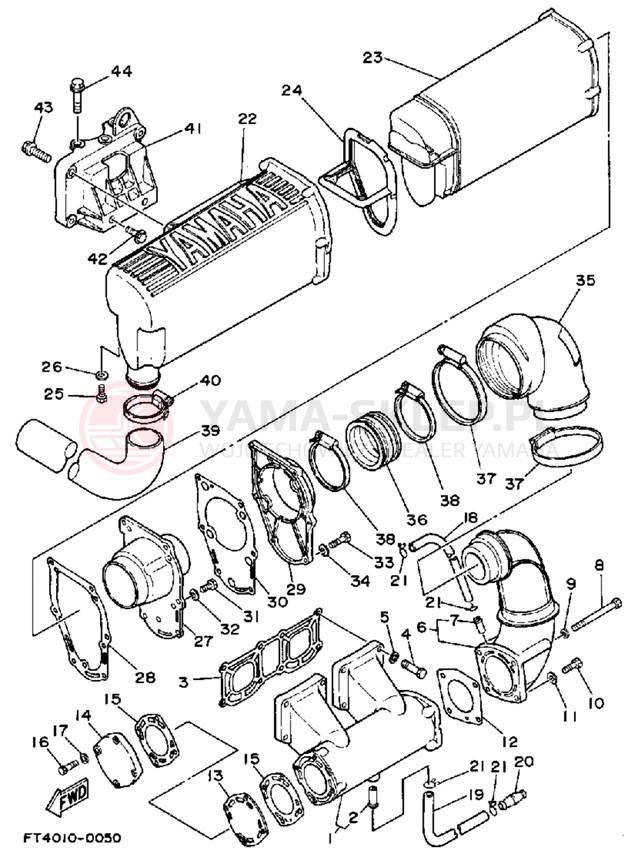 Schemat "wydech" do Yamaha WR650P