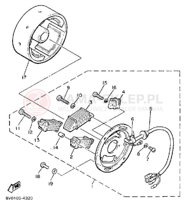 Schemat "prądnica" do Yamaha PHAZER II PZ480P