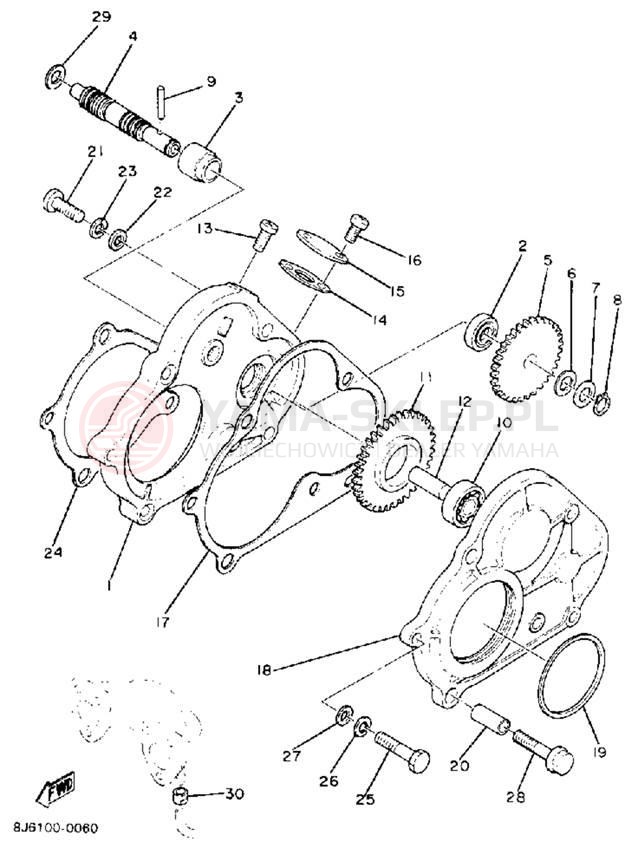 Schemat "PUMP DRIVE - GEAR" do Yamaha ENTICER 340 ET340L
