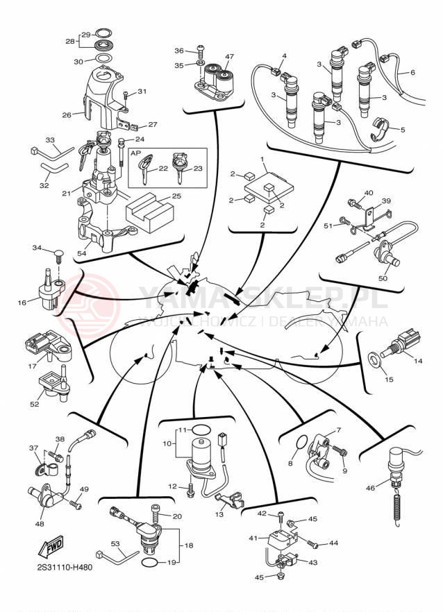 Schemat "układ elektryczny" do Yamaha VMAX VMX17FCR/VMX17FR