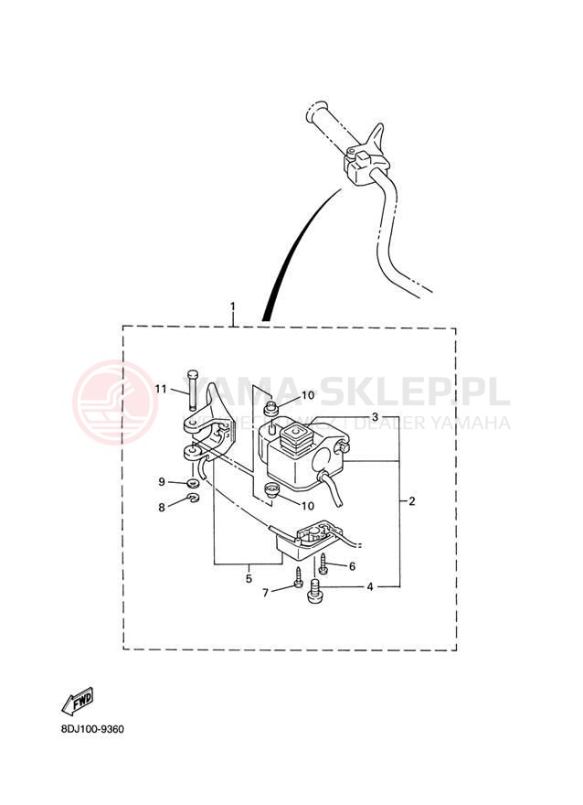 Schemat "Kierownica i osprzęt" do Yamaha PHAZER 500 PZ500F