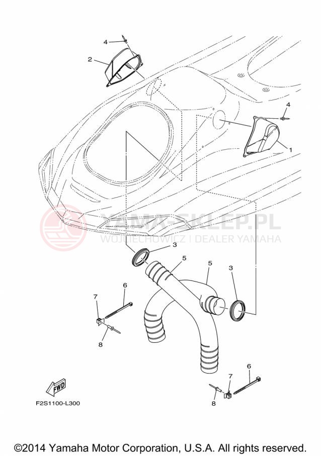 Schemat "odpowietrzenie" do Yamaha WAVE RUNNER FX SHO FA1800P