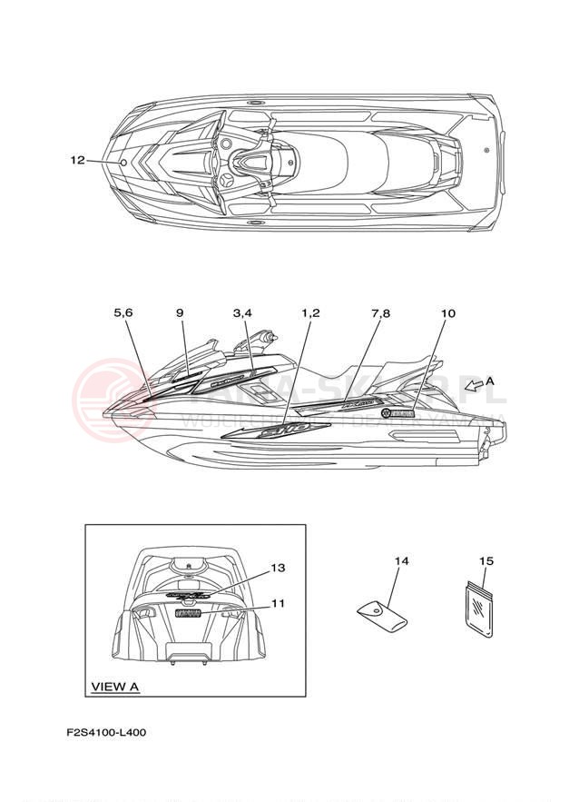 Schemat "naklejki" do Yamaha WAVE RUNNER FX SHO FA1800L