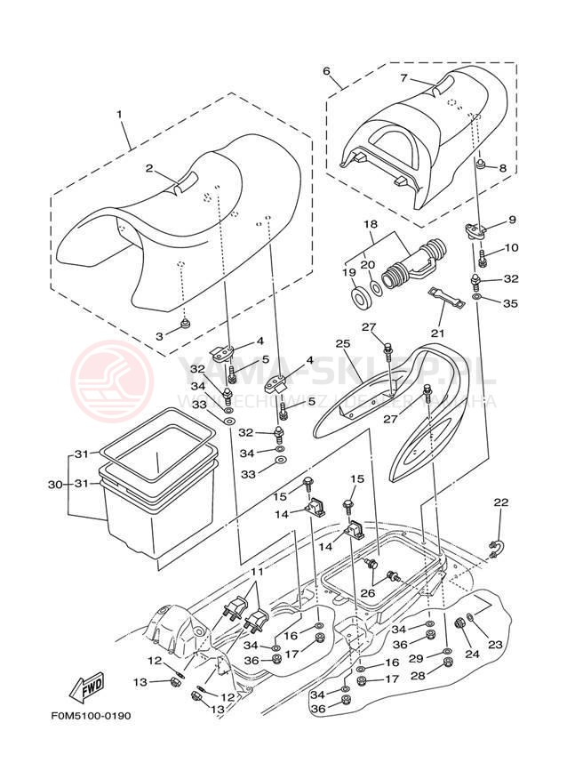 Schemat "Siedzenie i schowek" do Yamaha XL700 XL700Y
