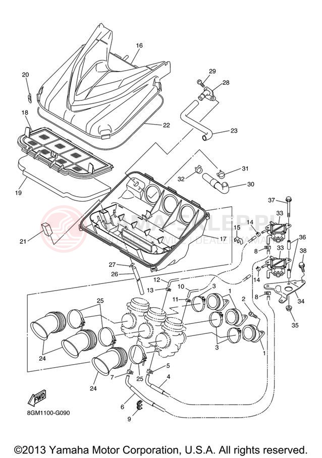 Schemat "Wtrysk paliwa" do Yamaha RS VECTOR RS90RXB/RS90GTXL