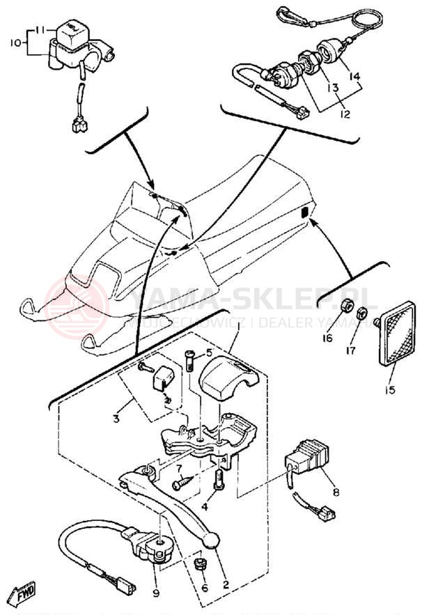 Schemat "układ elektryczny" do Yamaha EX440E