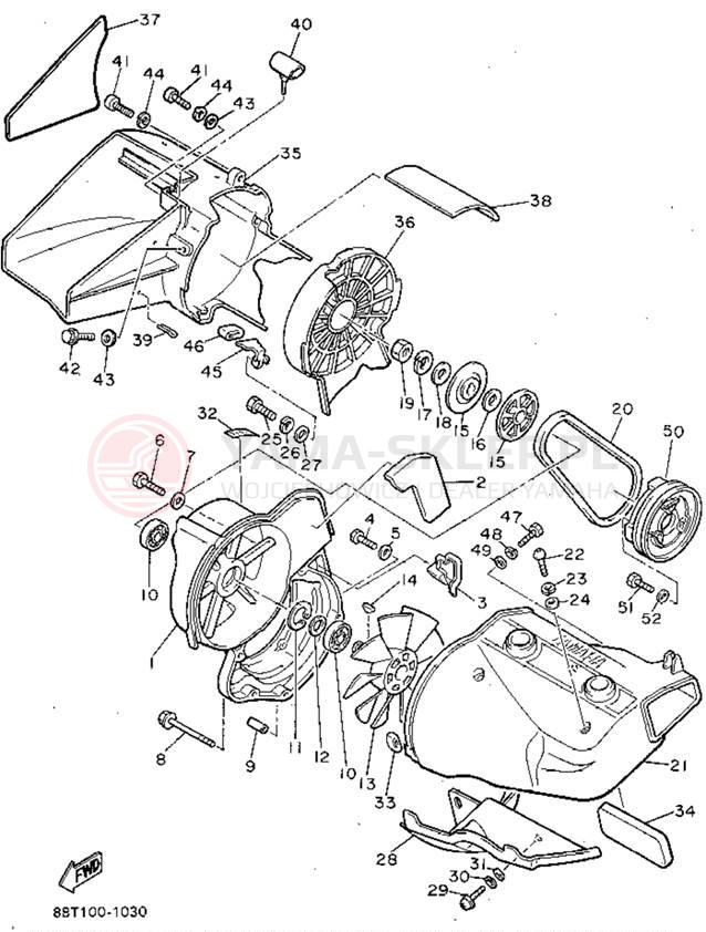 Schemat "Obudowa wentylatora" do Yamaha VENTURE XL VT480V