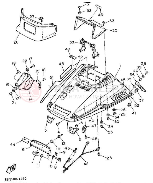 Schemat "Osłony" do Yamaha VK540 VK540ER