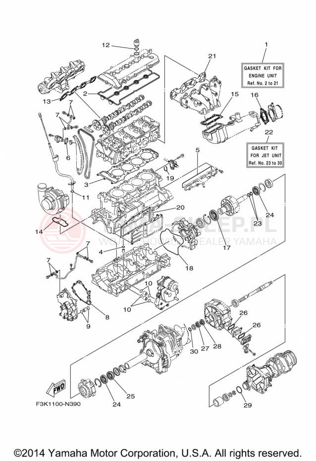 Schemat "Zestaw naprawczy" do Yamaha WAVERUNNER FZS GX1800AP