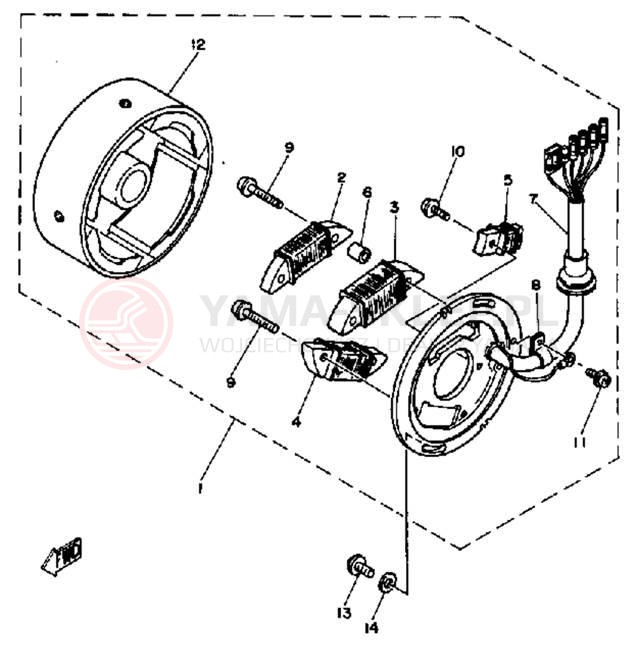 Schemat "Moduł zapłonowy - cewka" do Yamaha EC540C