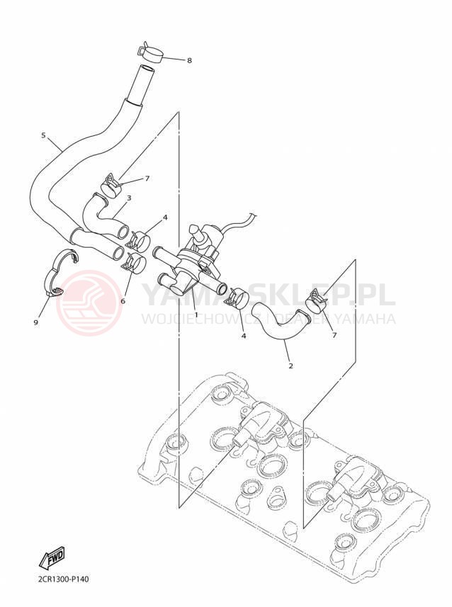 Schemat "System odbioru powietrza" do Yamaha YZFR1M YZFR1MF/YZFR1MFC