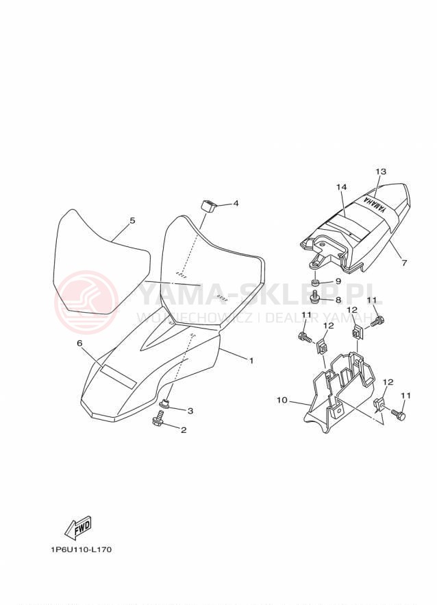 Schemat "błotnik" do Yamaha TTR50E TTR50EF