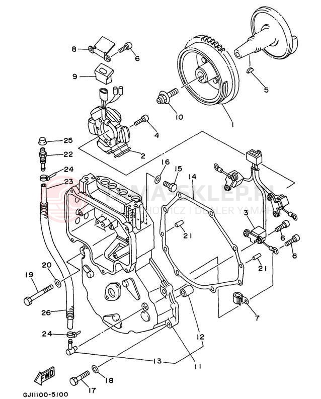 Schemat "prądnica" do Yamaha WAVE VENTURE 1100 WVT1100V