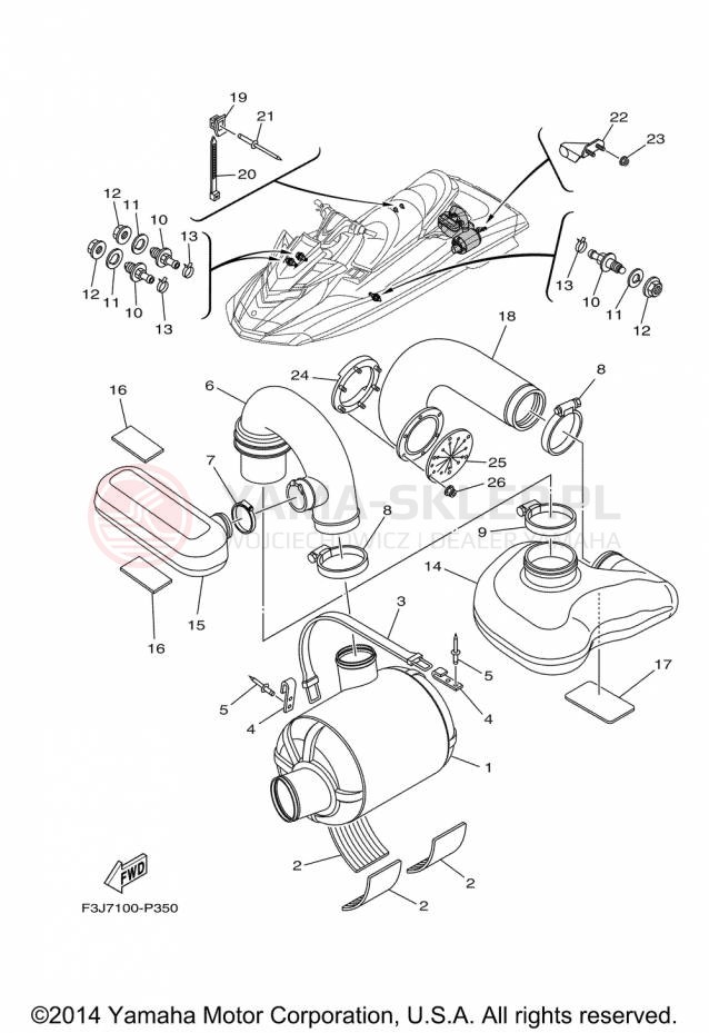 Schemat "wydech" do Yamaha FX SVHO FC1800P