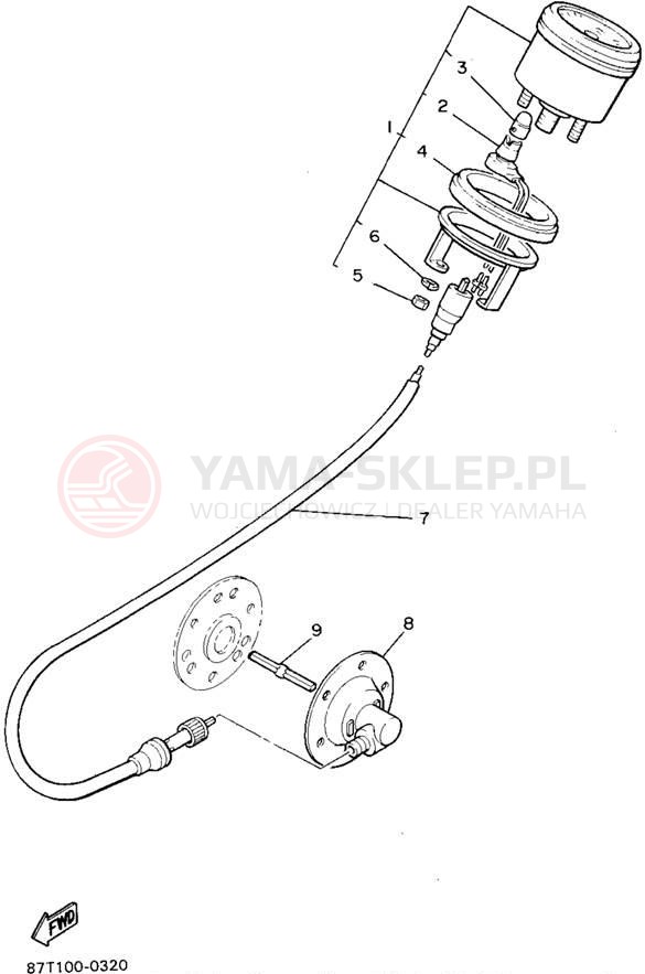 Schemat "licznik" do Yamaha BRAVO LT BR250TV