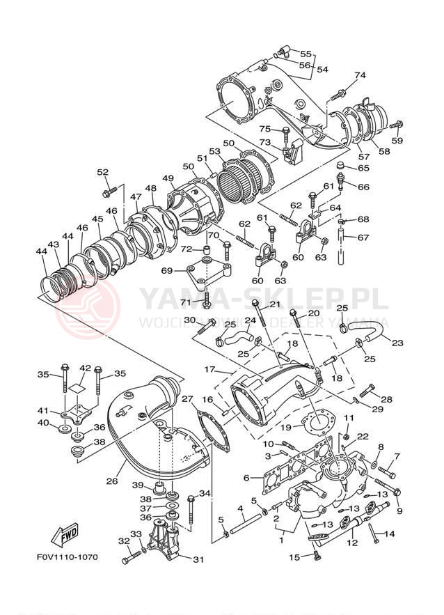 Schemat "wydech" do Yamaha XLT1200 XA1200AB