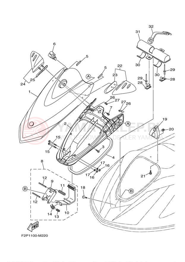 Schemat "ENGINE HATCH" do Yamaha WAVERUNNER VX SPORT VX1100CM