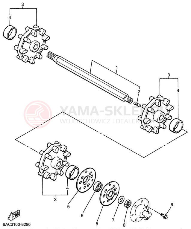 Schemat "Układ napędowy" do Yamaha VK540 III VK540EC