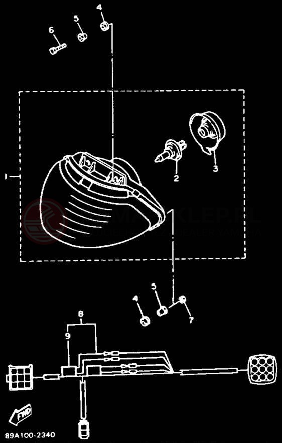 Schemat "Lampa przód" do Yamaha VMAX-4 VX750S