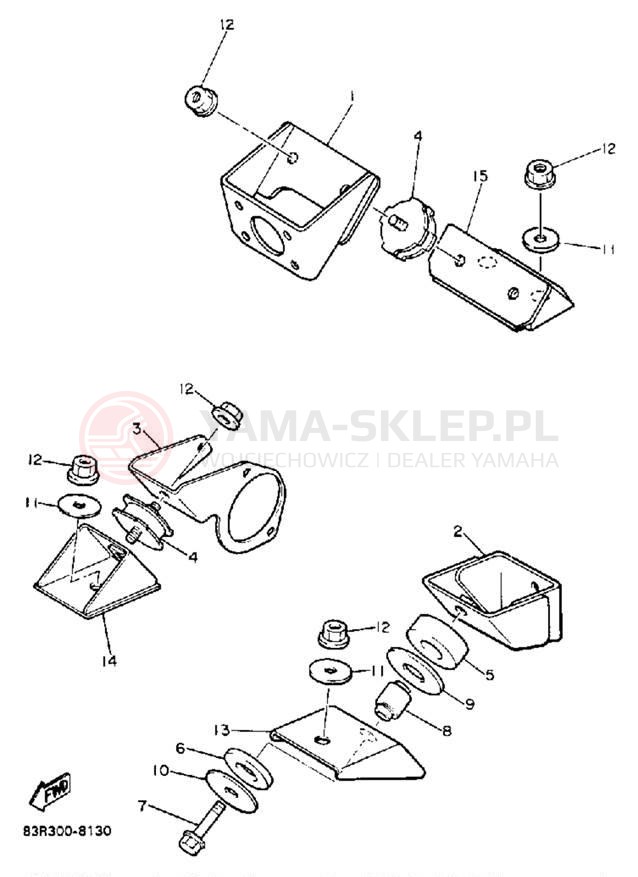 Schemat "Mocowanie silnika" do Yamaha VK540 VK540EN