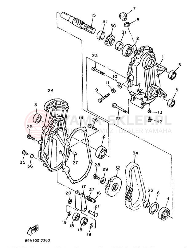 Schemat "Układ napędowy" do Yamaha VMAX-4 VX750T