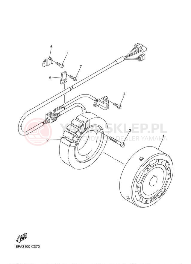 Schemat "prądnica" do Yamaha RX-1 ER RX10RK/RX10RSK