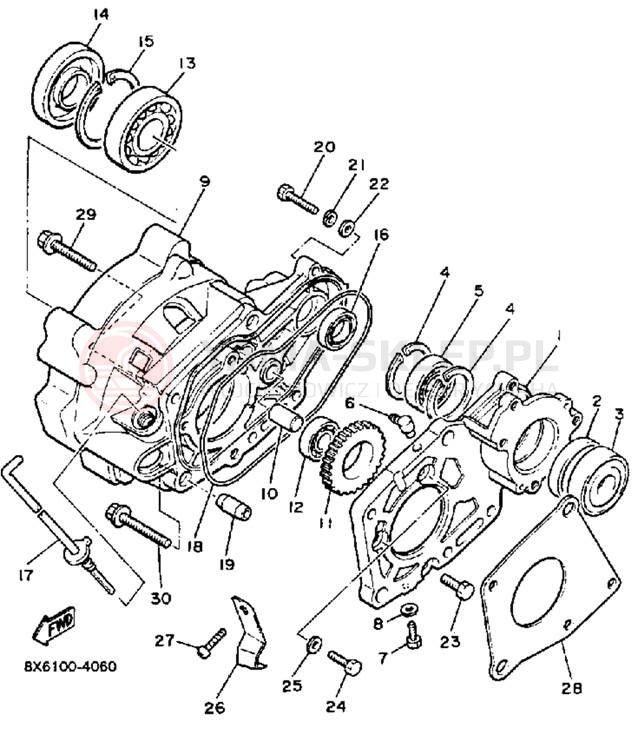 Schemat "PUMP DRIVE - GEAR" do Yamaha V-MAX VMX540J