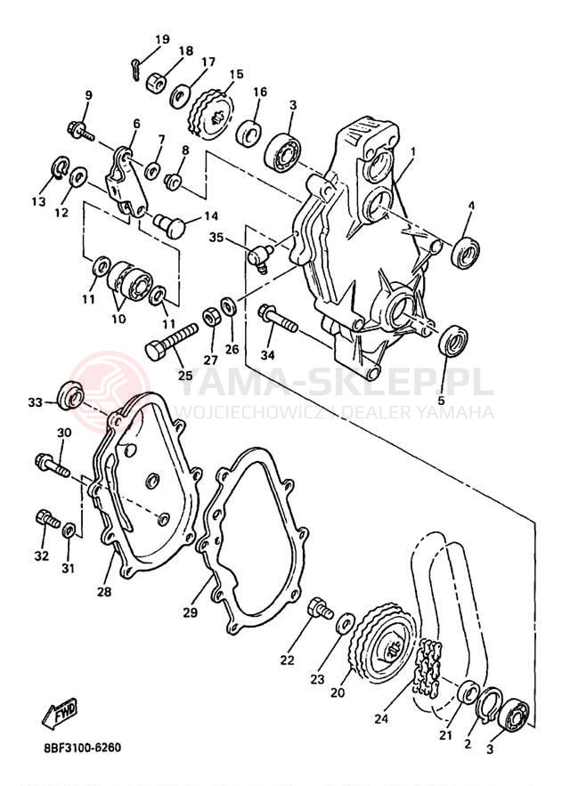 Schemat "Układ napędowy" do Yamaha PHAZER SS PZ480A