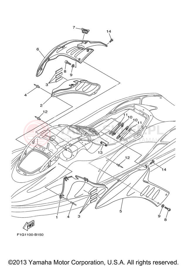 Schemat "ENGINE HATCH" do Yamaha GP1300-G E/GP1300-G