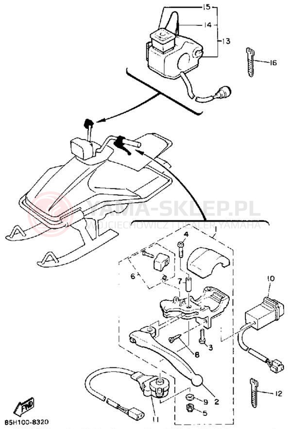 Schemat "układ elektryczny" do Yamaha SNOSCOOT (ELEC START) SV80EN