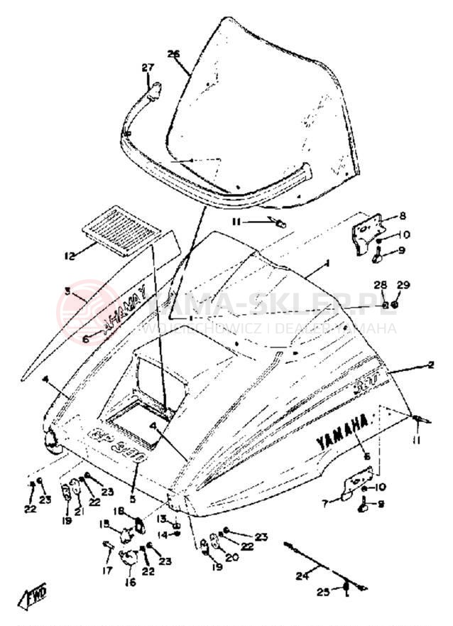 Schemat "Osłony" do Yamaha GP300