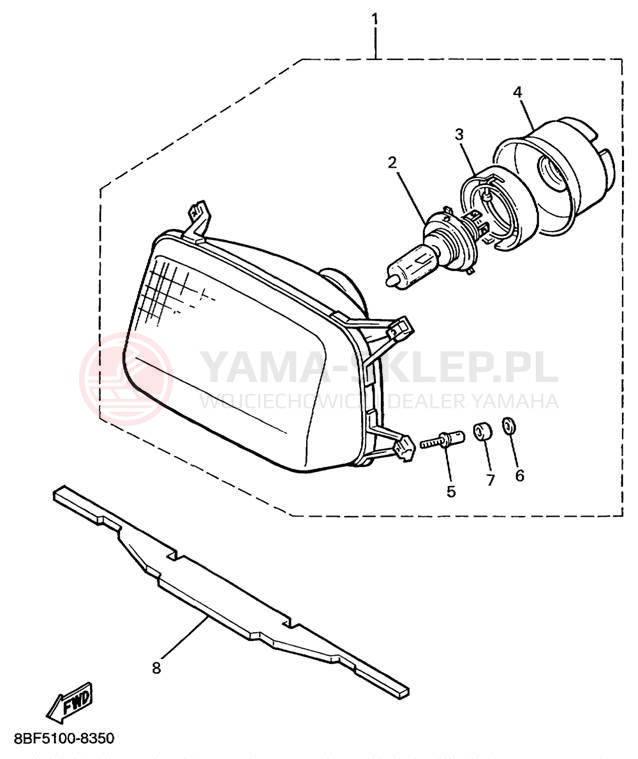 Schemat "Lampa przód" do Yamaha PHAZER MOUNTAIN LITE PZ480STC