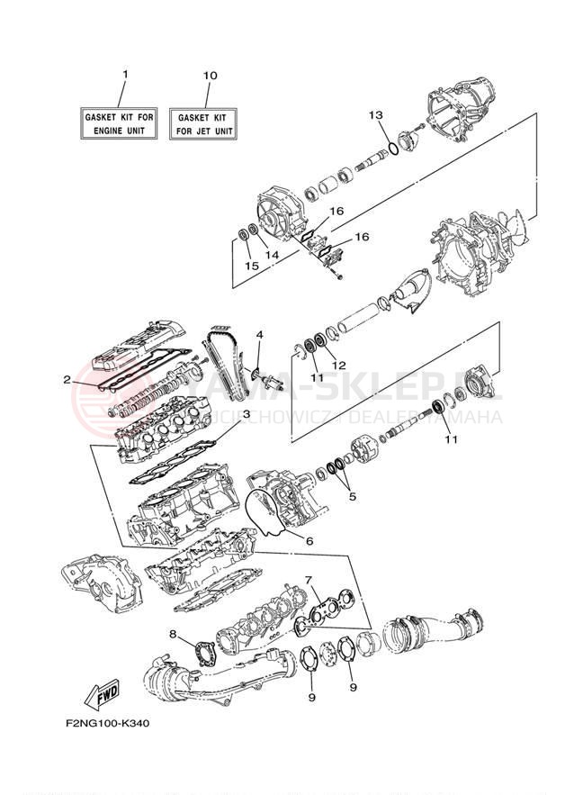 Schemat "Zestaw naprawczy" do Yamaha WAVERUNNER VX SPORT VX1100CM