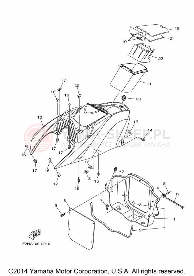 Schemat "ENGINE HATCH" do Yamaha WAVERUNNER V1 SPORT VX1100DP