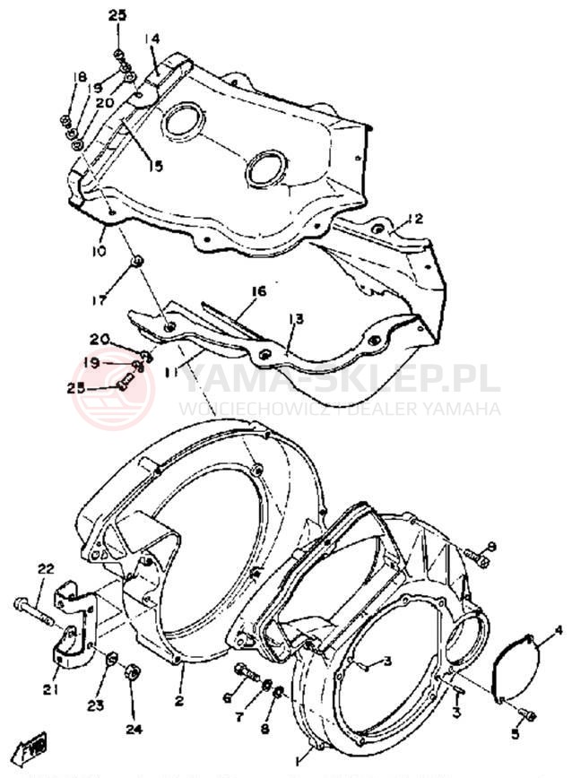 Schemat "FAN CASE - AIR SHROUD" do Yamaha EX440C