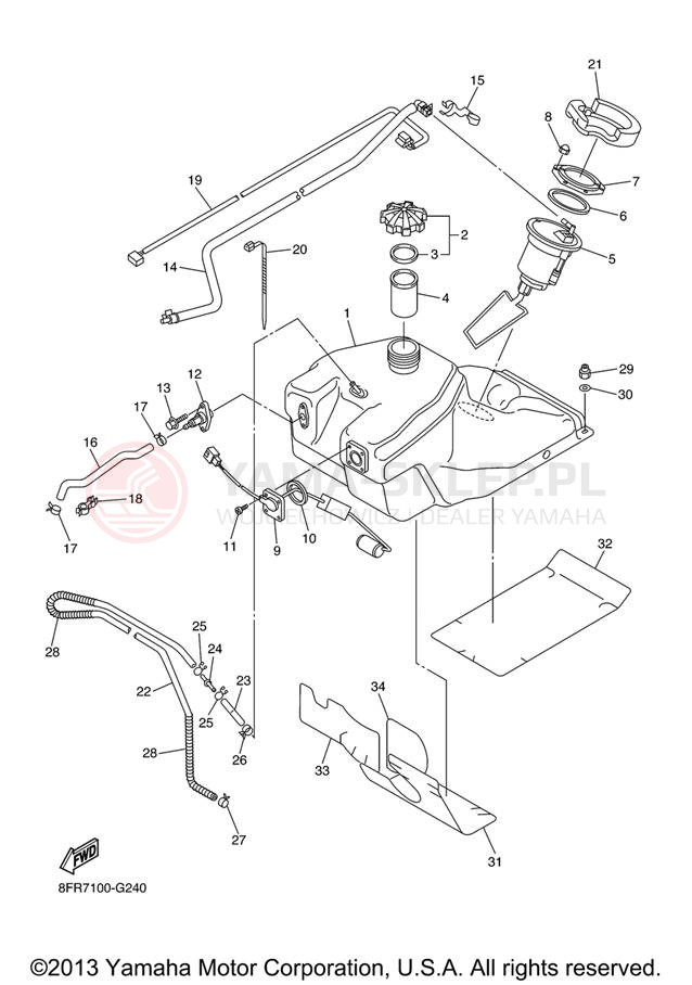 Schemat "zbiornik paliwa" do Yamaha APEX LTX RX10LTXB