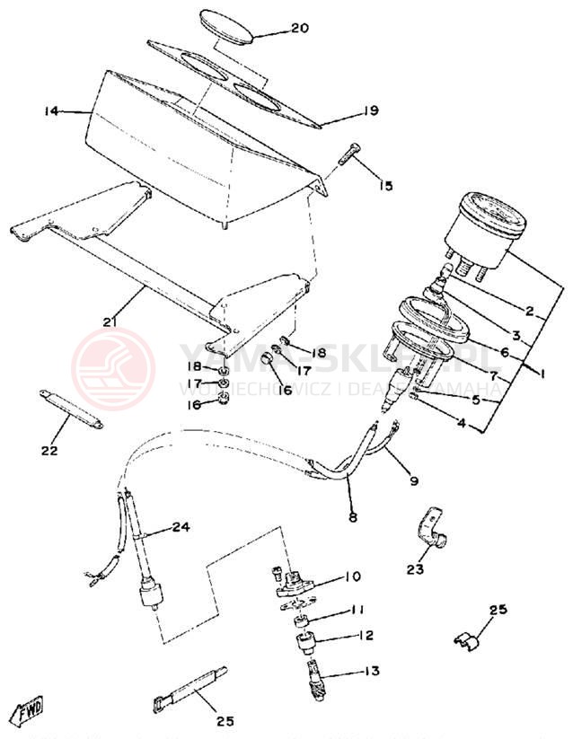 Schemat "licznik" do Yamaha ET250B