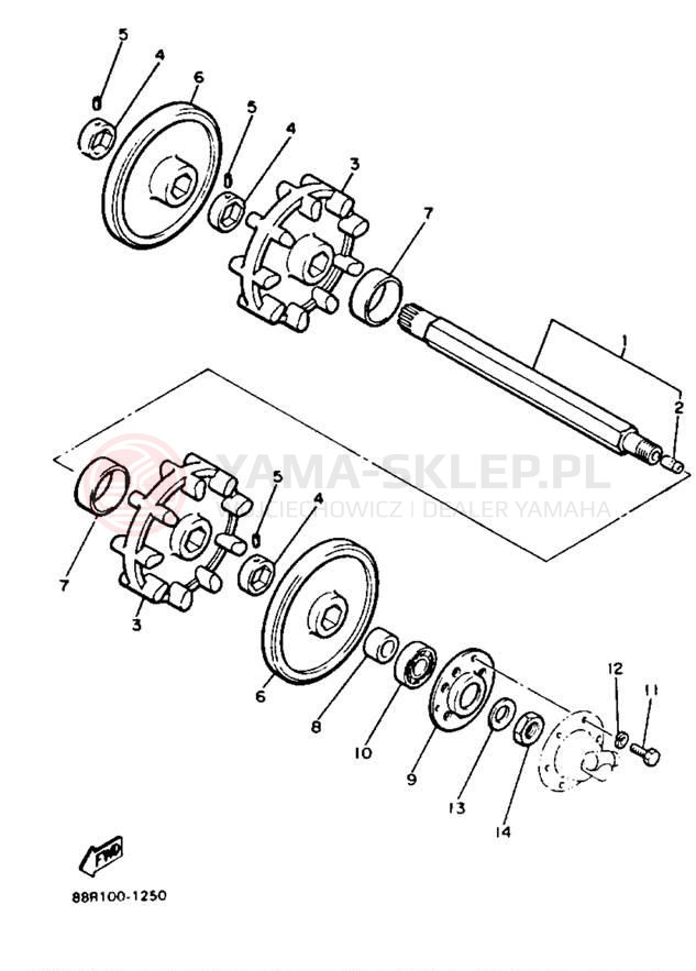Schemat "Układ napędowy" do Yamaha EXCITER II EX570S