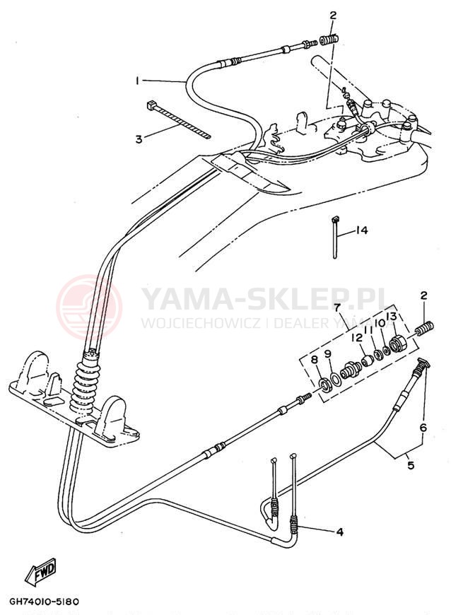 Schemat "Układ chlodzenia" do Yamaha SUPER JET SJ700T