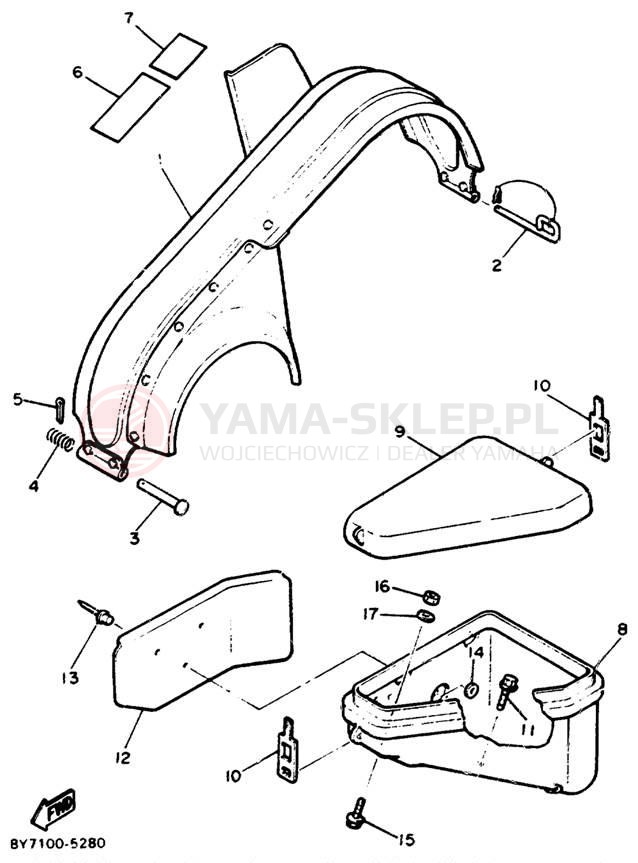 Schemat "GAURD - LUGGAGE BOX" do Yamaha XLV XL540M