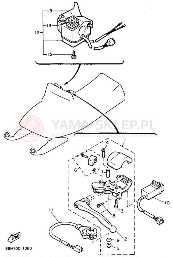 Schemat "układ elektryczny" do Yamaha PHAZER II PZ480T
