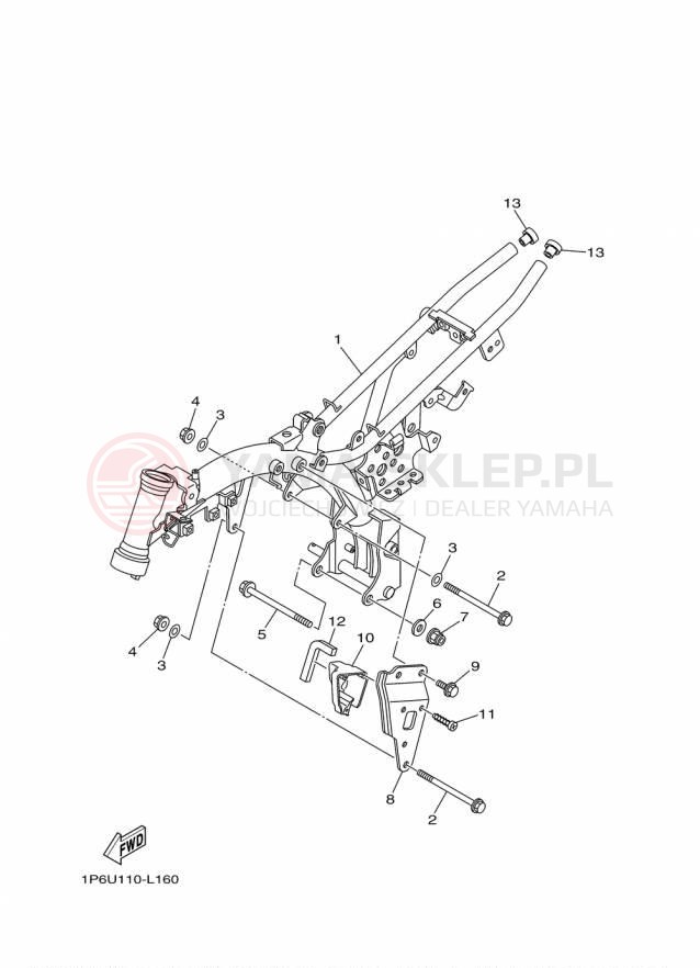 Schemat "rama" do Yamaha TTR50E TTR50EF